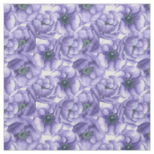 Violette Anemone Blume Aquarellmuster Stoff