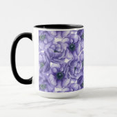 Violette Anemone Blume Aquarellmuster Tasse (Links)