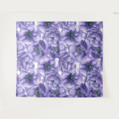 Violette Anemone Blume Aquarellmuster Wandteppich (Vorderseite (Horizontal))