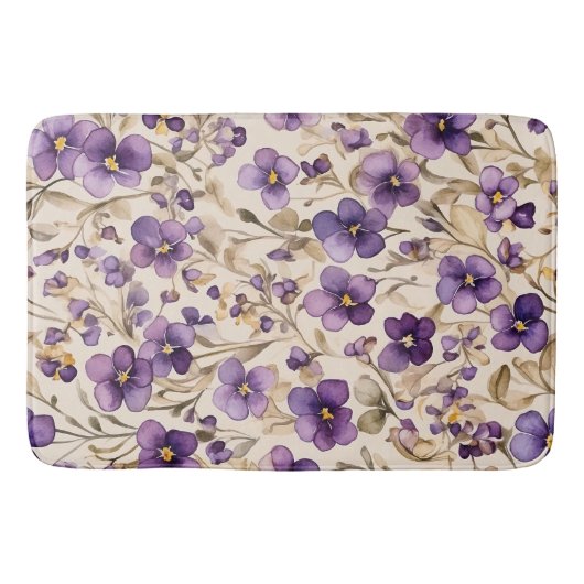 Violette - Aquarell Badematte (Vorderseite)