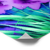 Violette Aquarellblumen Poster (Ecke)