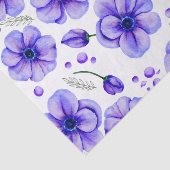 Violette Aquarellblumen und grüne Blätter Seidenpapier (Ausschnitt)