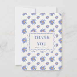 Violette Aster Personalisierte Flache Dankeskarten Dankeskarte