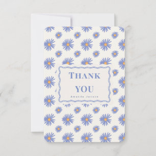 Violette Aster Personalisierte Flache Dankeskarten Dankeskarte