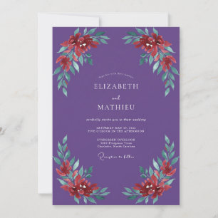 Violette bemalte Hochzeit Einladung