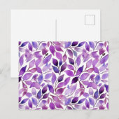 Violette Blätter Postkarte (Vorne/Hinten)
