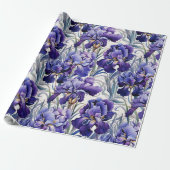 Violette Blaue Iris  Geschenkpapier (Ungerollt)