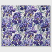 Violette Blaue Iris Geschenkpapier (Flach)