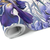 Violette Blaue Iris  Geschenkpapier (Rolleneckpunkt)