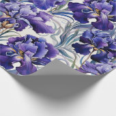 Violette Blaue Iris  Geschenkpapier (Ecke)