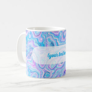 Violette Blaue Marmortextur Abstrakte Flüssige Far Kaffeetasse