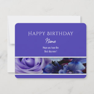 Violette Blaue Rose Glückwunschkarte zum Geburtsta