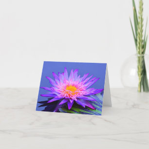 Violette blaue Wasserlilie - Leer Notiz Grußkarten Karte