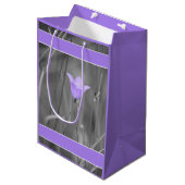 Violette blaue Wildblume des Bluebell-(Harebell) Mittlere Geschenktüte (Vorderseite Schrägansicht)