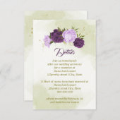 violette blühende grüne Blätter Begleitkarte (Vorne/Hinten)