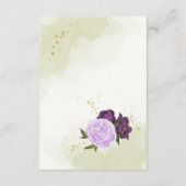 violette blühende grüne Blätter Begleitkarte (Rückseite)