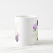 violette blühende grüne Blätter Kaffeetasse (Mittel)