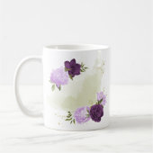 violette blühende grüne Blätter Kaffeetasse (Links)