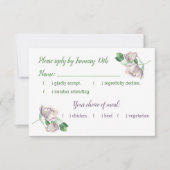 violette blühende grüne Blätter RSVP Karte (Vorderseite)