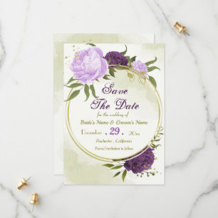 violette blühende grüne Blätter Save The Date