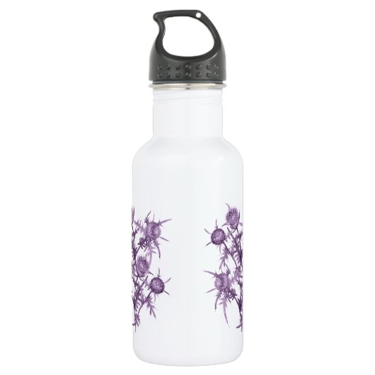 violette Blume Edelstahlflasche (Rückseite)