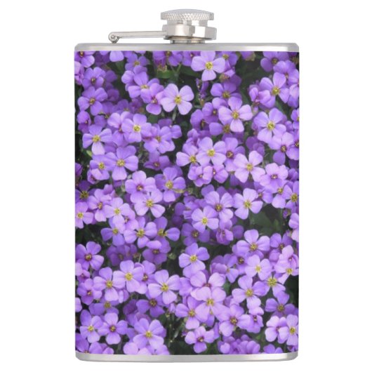 Violette Blume Flasengewebes Flachmann (Vorderseite)