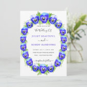 Violette Blume Gerahmt Ihre Einladung zur Hochzeit (Stehend Vorderseite)