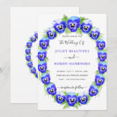 Violette Blume Gerahmt Ihre Einladung zur Hochzeit (Vorne/Hinten)