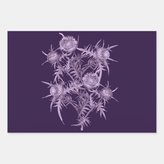 violette Blume Geschenkpapier Set (Vorderseite)