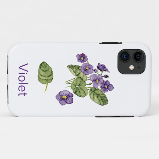 violette Blume lila botanisches iPhone/iPad Gehäus Case-Mate iPhone Hülle (Rückseite (Horizontal))