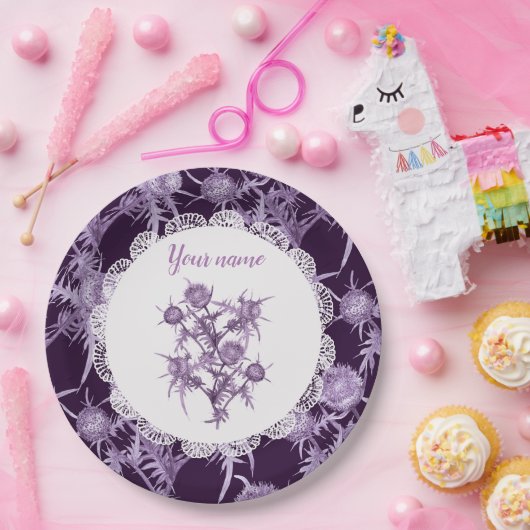 violette Blume Pappteller (Party)