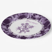violette Blume Pappteller (Schrägansicht)