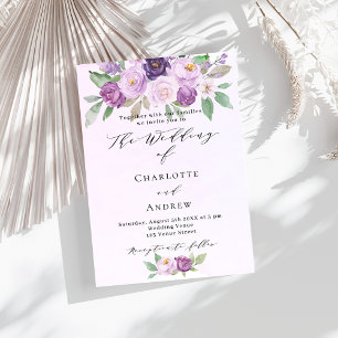 Violette Blume Rose Grün Einladung