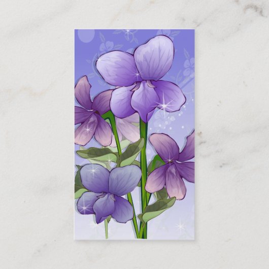 Violette Blume Visitenkarte (Rückseite)