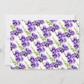 Violette Blumen Aquarellfarben Brautparty Einladung (Rückseite)