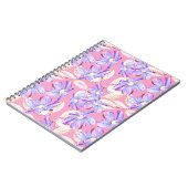Violette Blumen: Aquarellfarbene Blumendekoration. Notizblock (Linke Seite)