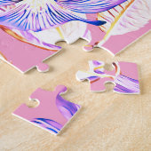 Violette Blumen: Aquarellfarbene Blumendekoration. Puzzle (Seite)