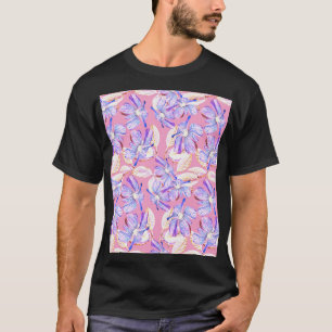 Violette Blumen: Aquarellfarbene Blumendekoration. T-Shirt