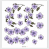 Violette Blumen Aquarellmalerei Aufkleber (Blatt)