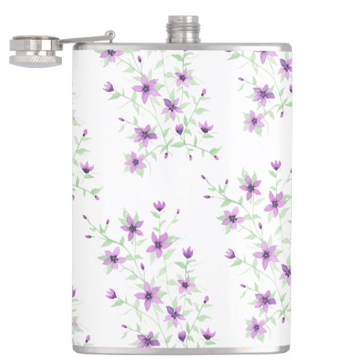 Violette Blumen auf dem Weinberg Flachmann (Geöffnet)