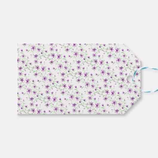 Violette Blumen auf dem Weinberg Geschenkanhänger (Vorderseite (Horizontal))