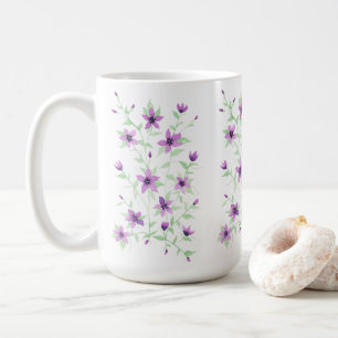 Violette Blumen auf dem Weinberg Kaffeetasse