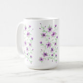 Violette Blumen auf dem Weinberg Kaffeetasse (Vorderseite Links)