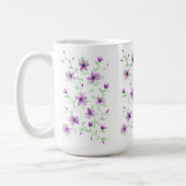 Violette Blumen auf dem Weinberg Kaffeetasse (Links)