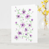 Violette Blumen auf dem Weinberg Karte (Gelbe Blume)