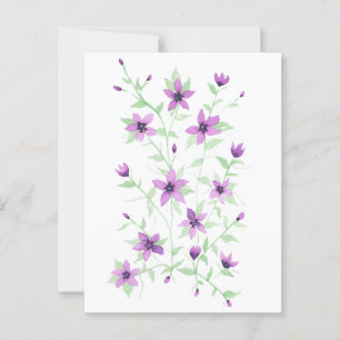 Violette Blumen auf dem Weinberg Postkarte