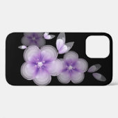 Violette Blumen auf schwarz Case-Mate iPhone Hülle (Rückseite (Horizontal))
