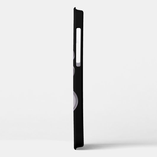 Violette Blumen auf schwarz Case-Mate iPhone Hülle (Rückseite / Links)