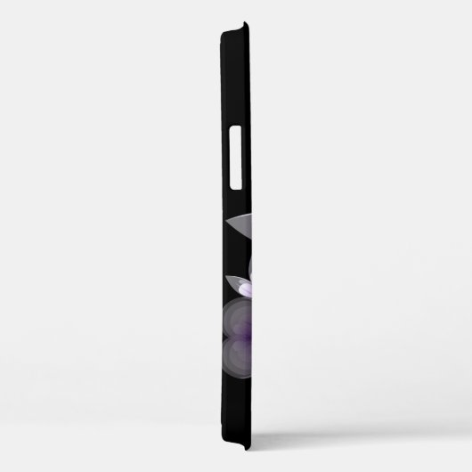 Violette Blumen auf schwarz Case-Mate iPhone Hülle (Rückseite / Rechts)