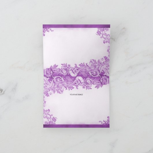 Violette Blumen Blüh Danke Karte (Innenseite)